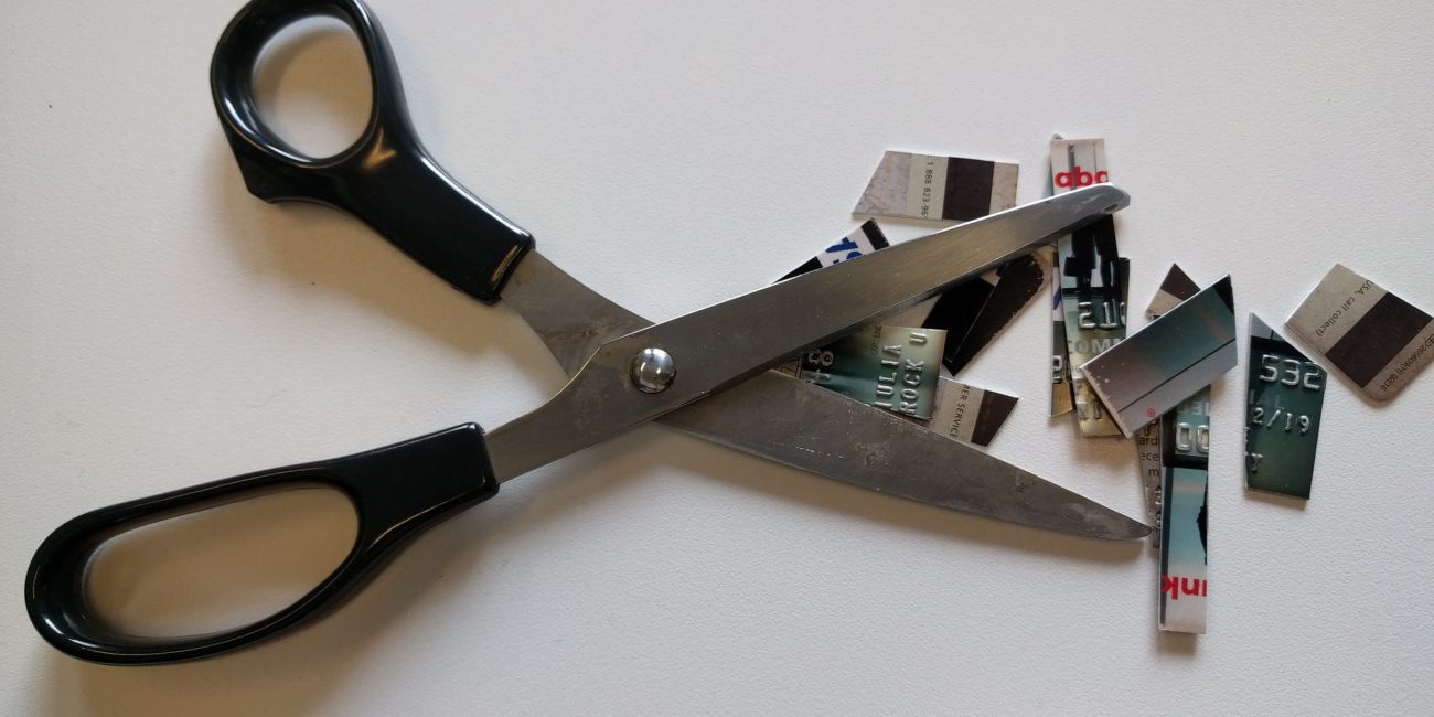 Scissors cut up a credit cards