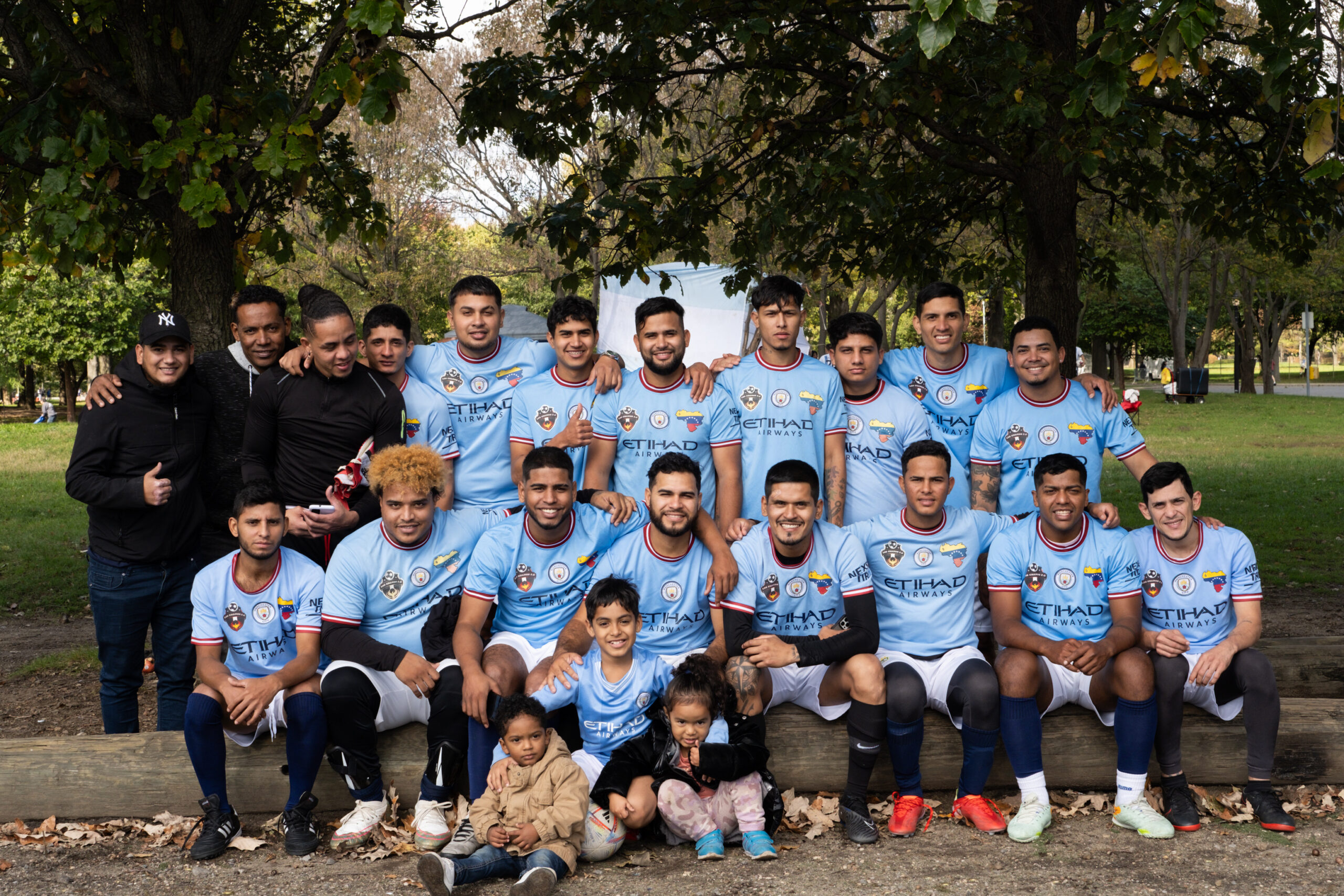 The Los Chamos F.C. poses for a photo on Oct. 15. (Credit: Sofia Mareque) 