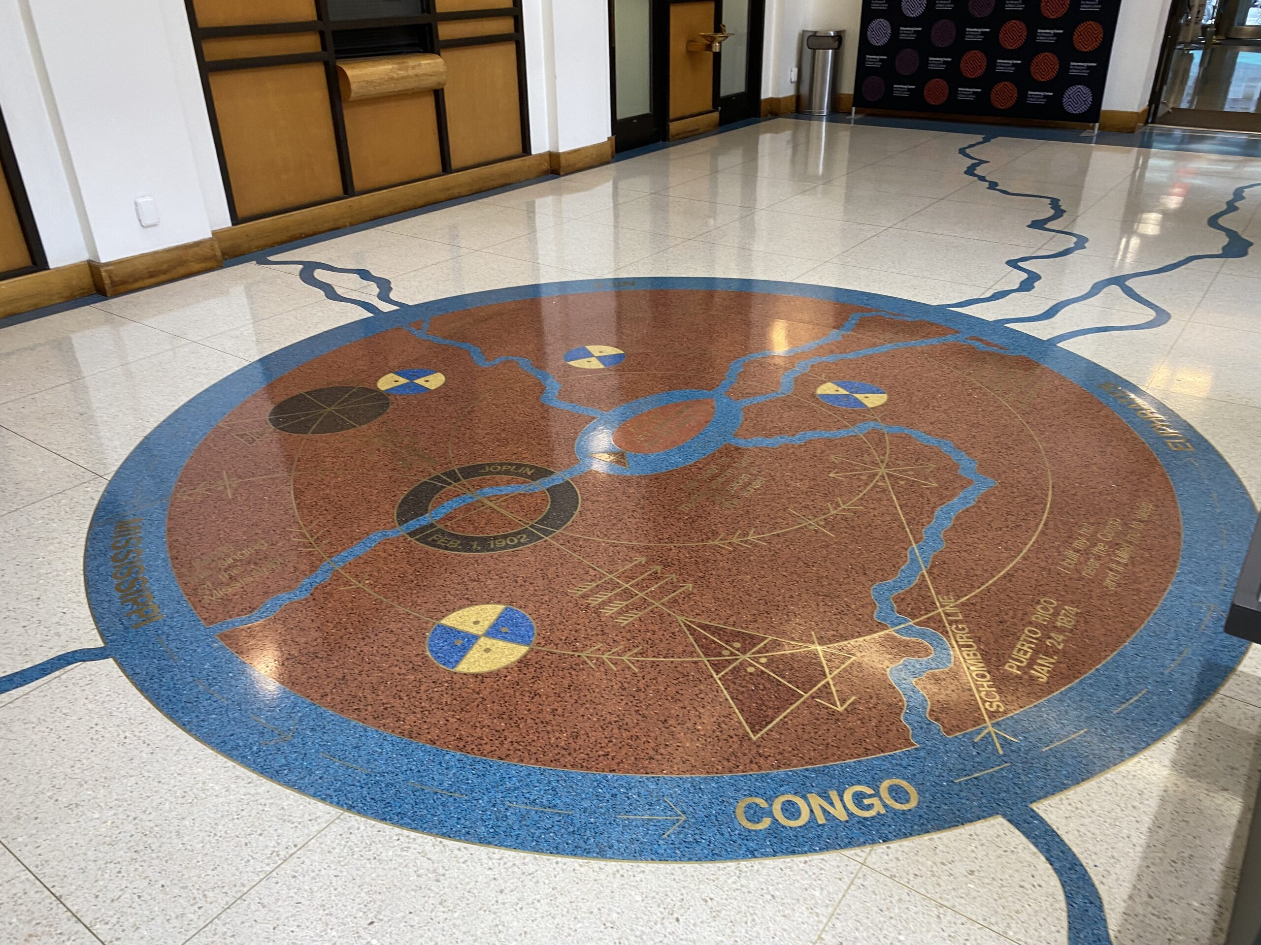 The "Rivers Cosmogram" in The Schomburg Center For Research and Black Culture. (Credit: Samuel Eli Shepherd).