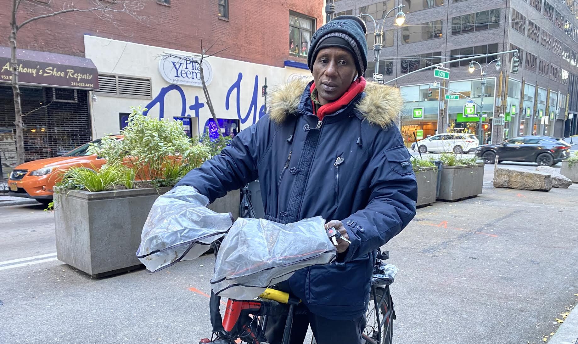 Salifou Diallo has lost six bicycles since he started working as an app food delivery worker. (Credit: Maurice Oniang'o)