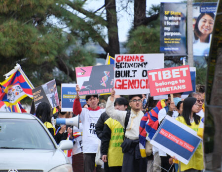 Students for a Free Tibet Protest At APEC, on November 2nd, 2024. Credit: Tenzin Losang, Students for a Free Tibet Bay Area.