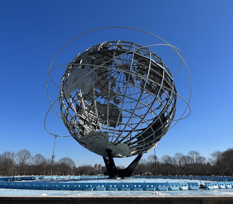 The Unisphere is shown during the tour of the park grounds. (Credit: Alan Kronenberg)