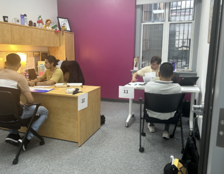 Undocumented workers filing for protection at the Mexican Consulate in New Brunswick, N.J. (Credit: Nuria Díaz Muñoz)