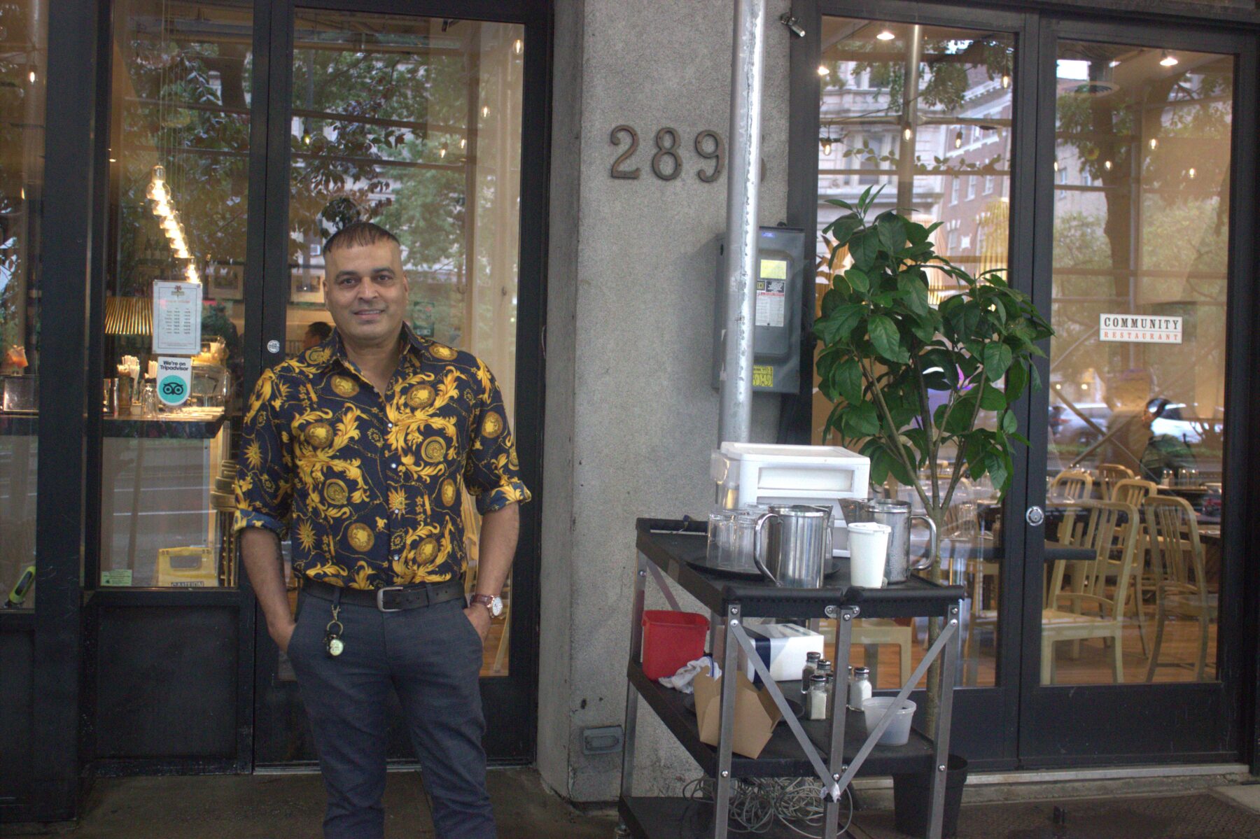 The entrance to Community Restaurant at 2893 Broadway is shown. (Credit: Anna Kane)