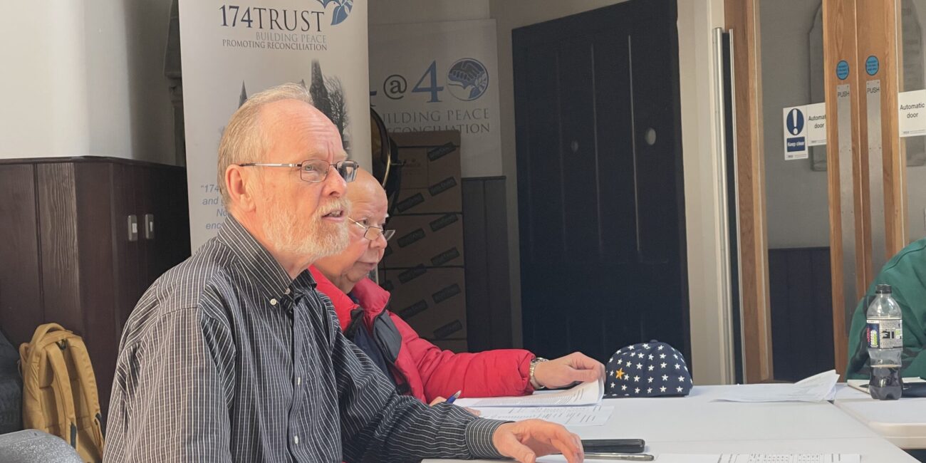 Edwin Graham led a meeting for members of The Northern Ireland Interfaith Forum at The Duncairn, a former 19th century church turned arts and culture venue in North Belfast. (Credit: Liza Monasebian)