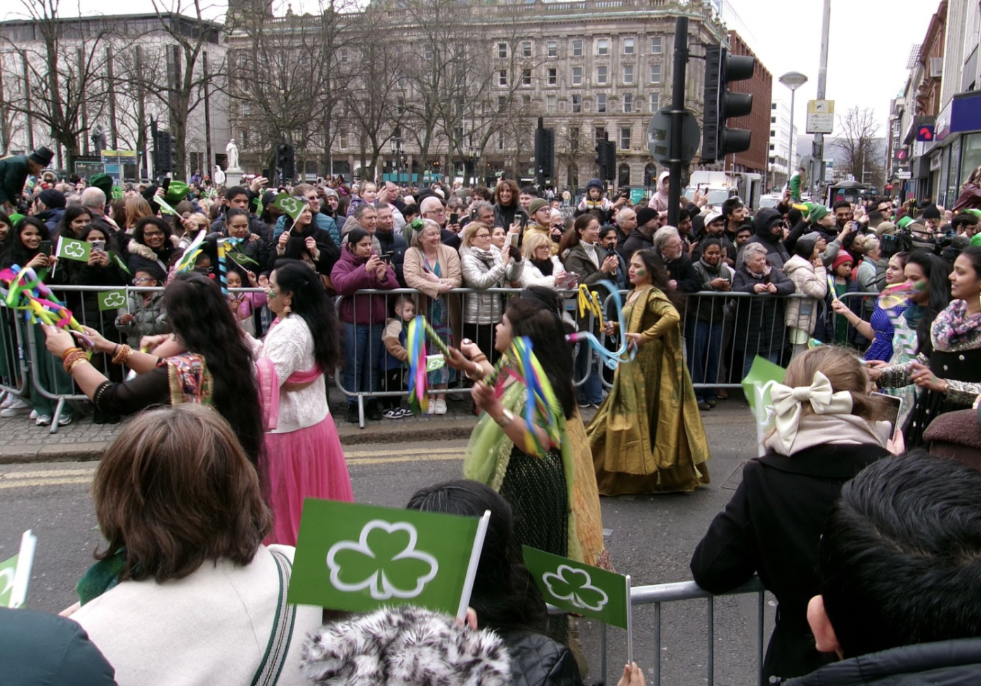 Members of the Indian Community Center take part in the Belfast St. Patrick's Day Parade on March 17. (Credit: Laine Immell)