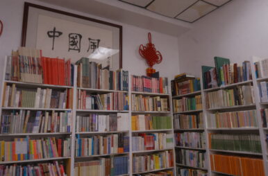 Inside Chinese Book and Publications bookstore on Main Street, Flushing. (Credit: Jessica Wong)