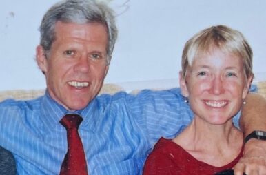 A photograph from the memorial of Mary Beth Kelly's husband, Carl Henry Nacht. (Credit: Mark Beth Kelly)