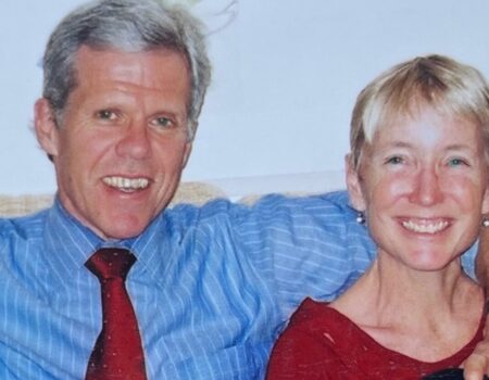 A photograph from the memorial of Mary Beth Kelly's husband, Carl Henry Nacht. (Credit: Mark Beth Kelly)
