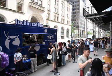 Coffee enthusiasts lined up around the block in the run up to the Chinese chain's New York City launch. (Credit: Tiffany Wang)