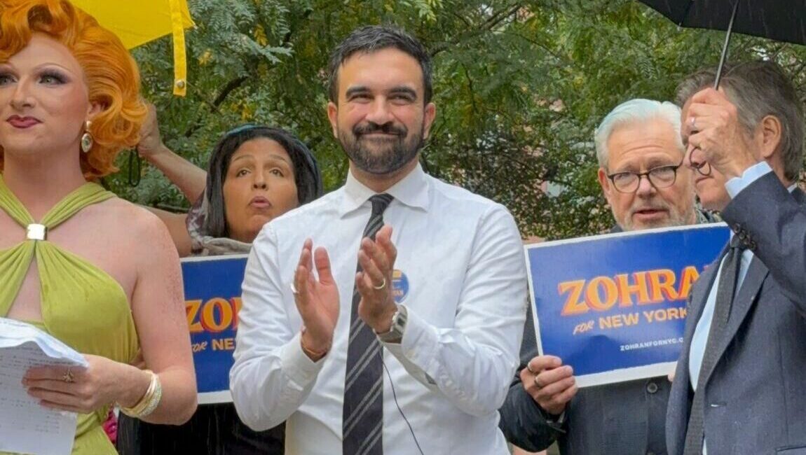 Queer New Yorkers rallied to support Zohran Mamdani on Oct. 11. (Credit: Maya Abuali)