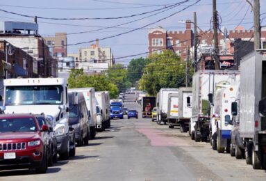 Hunts Point is lined with trucks. (Credit: Sacha Shaw)