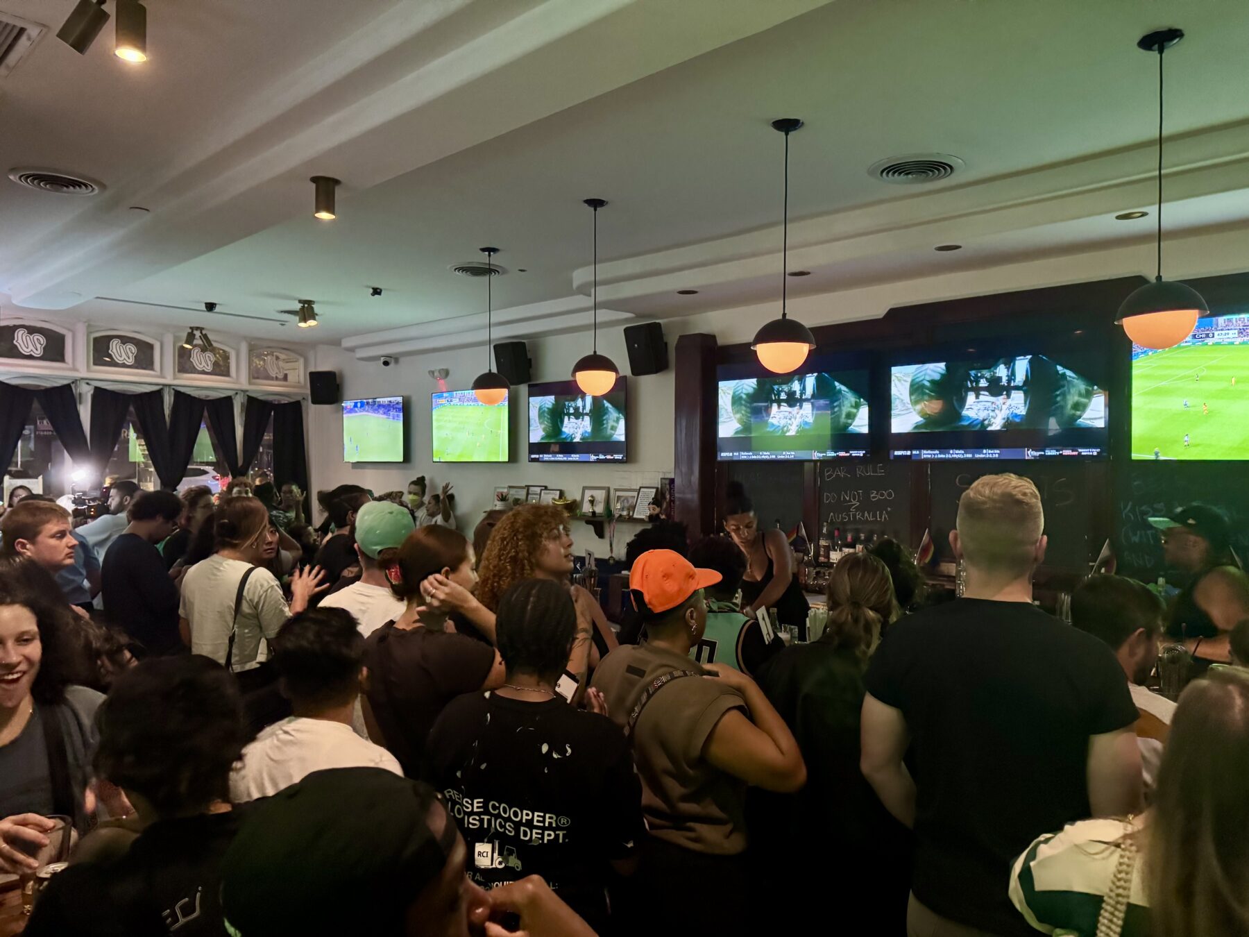 Wilka's Bar has carved out a niche: women's sports. (Credit: Rachel Zhong)