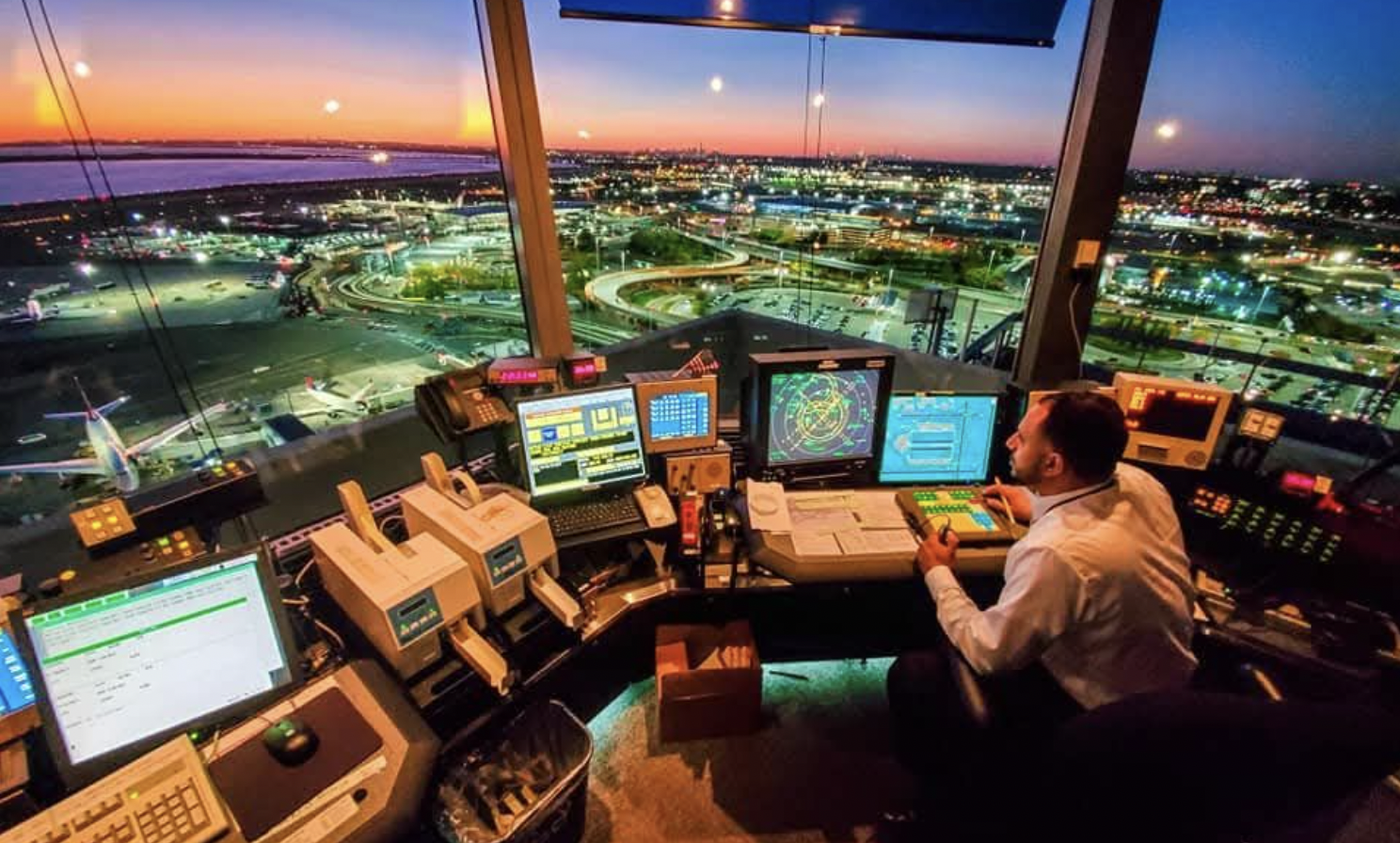Obeid in JFK’s air traffic control tower. (Courtesy: Yahay Obeid)