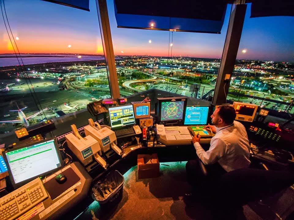 Obeid in JFK’s air traffic control tower. (Courtesy: Yahay Obeid)