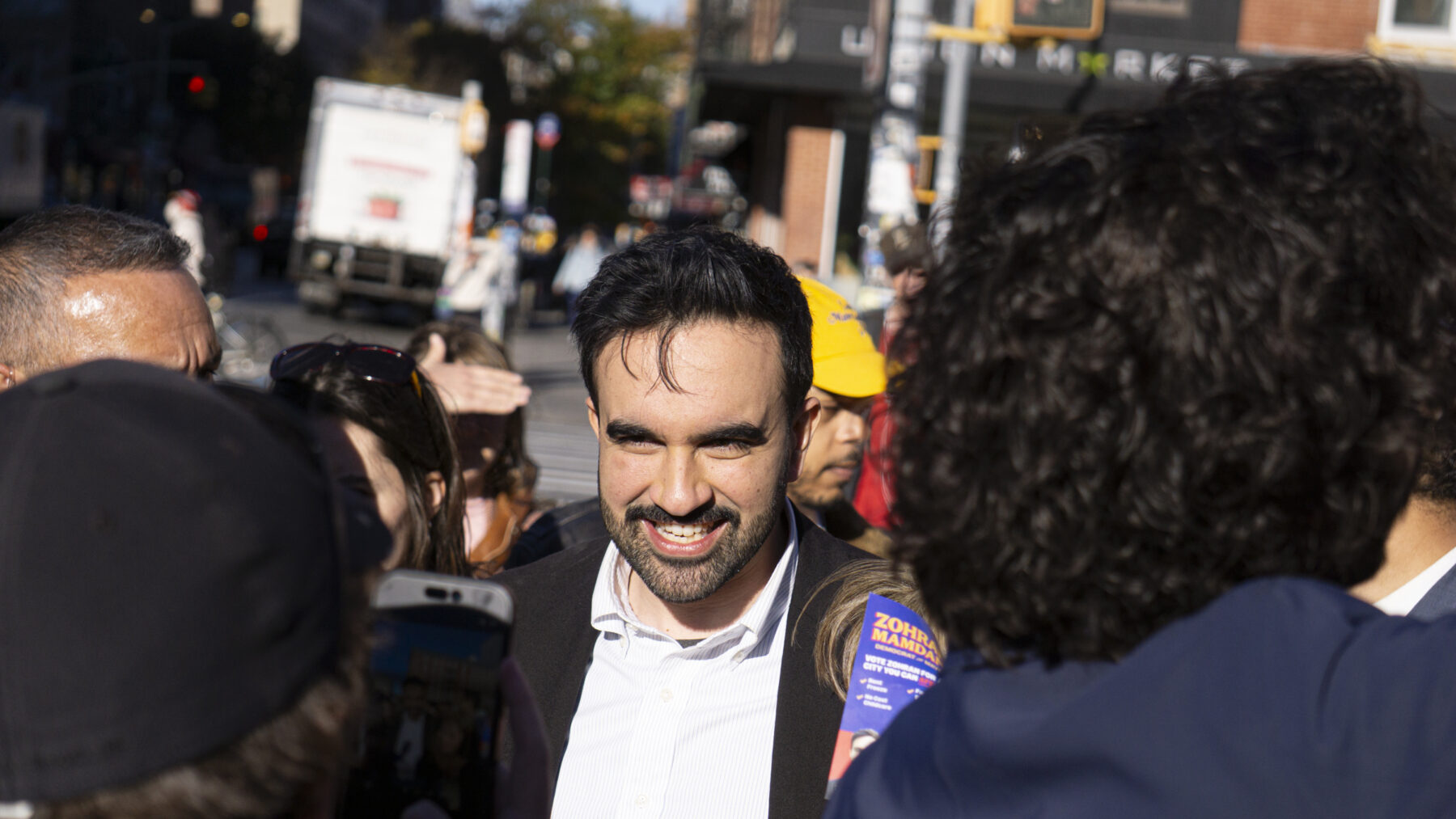 Mayoral candidate Zohran Mamdani visits a polling site at PS 20 Anna Silver School in the Lower East Side of New York on Election Day, Tuesday, Nov. 4, 2025. (Credit: Rachel Zhong)
