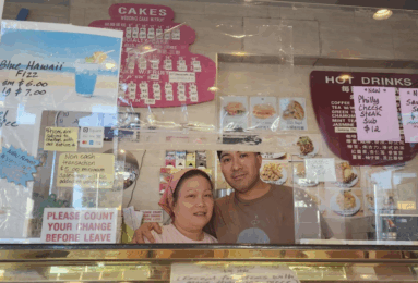 Serafin Luna, 47, joins May Ng, 52, behind the counter of Savoy Bakery in New York, September 18, 2025. (Credit: Jiwon Lee)