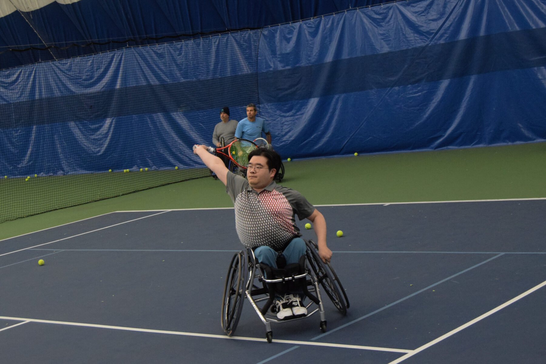 Wonik Son lines up to return a hit during practice at Commonpoint Tennis Center, Queens, NY on Dec. 7, 2025. (Credit: Amarna Milne)