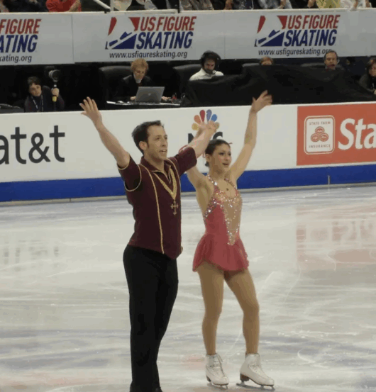 Chloé Katz performing with her pair-skate partner, Joseph Lynch. (Courtesy: Chloé Katz)