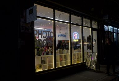 Customers stand inside of Pikchi Photobooth on the Lower East Side on Dec. 7, 2025. (Credit: Jasmine Venet)
