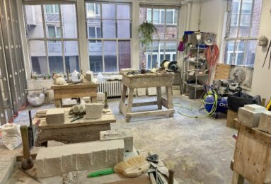 Pellettieri Stone Carvers’ Academy on West 38th Street. (Credit: Jonathan de Bock)