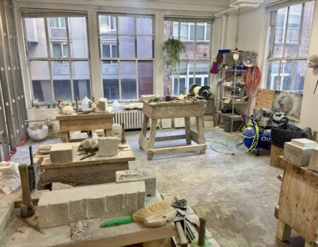 Pellettieri Stone Carvers’ Academy on West 38th Street. (Credit: Jonathan de Bock)