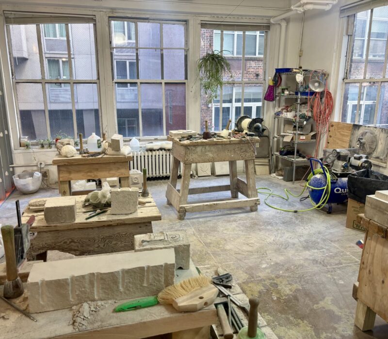 Pellettieri Stone Carvers’ Academy on West 38th Street. (Credit: Jonathan de Bock)