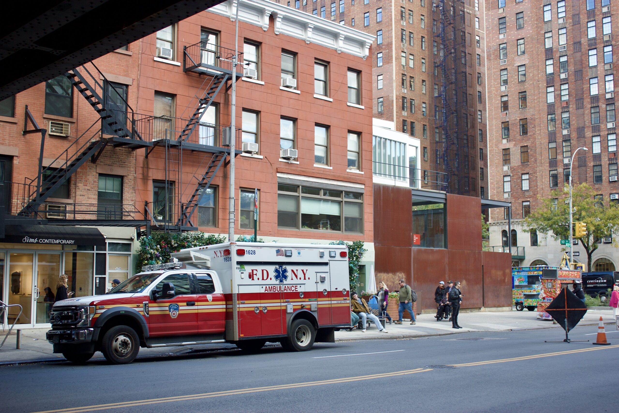 Caption and credit photo: An ambulance in front of FDNY EMS Station 7 on West 23rd St. (Credit: Jonathan de Bock)