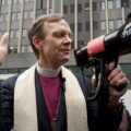 Episcopal Bishop of New York Matthew F. Heyd during a call to prayer at 26 Federal Plaza. (Credit: Sidney Kuri Poor)