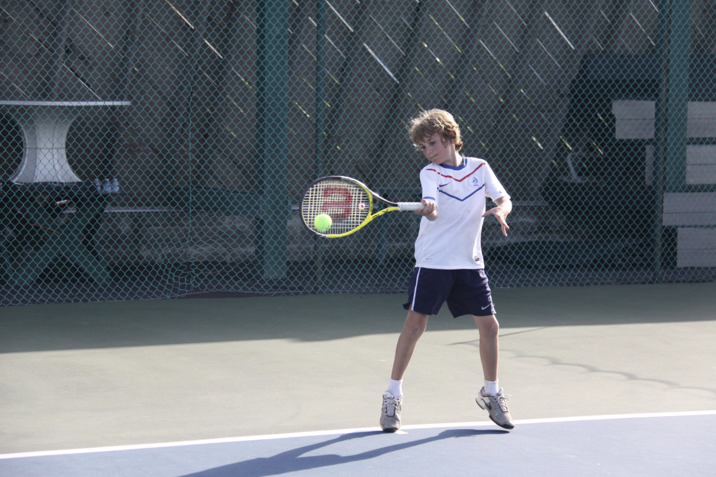 Nicolas Kotzen, age 8, pictured playing tennis on July 1, 2011. (Courtesy: Jeff Kotzen)