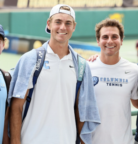 Andrew, Nicolas, Alex, and Jeff Kotzen are pictured together at the NCAA DI Tennis Championships. May 16, 2025. (Credit: Lloyd Clayton, courtesy: yourgameface.com)
