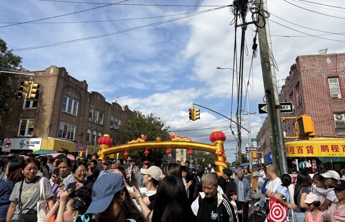 Attendees mill about at the Brooklyn Mid-Autumn Festival. (Credit: Nina Auslander-Padgham)