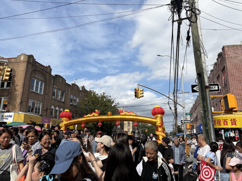 Attendees mill about at the Brooklyn Mid-Autumn Festival. (Credit: Nina Auslander-Padgham)