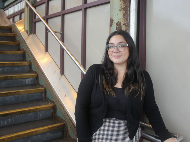 Paraprofessional Alyson Monzon works a second job to cover her expenses (Credit: Sasha Rivers)