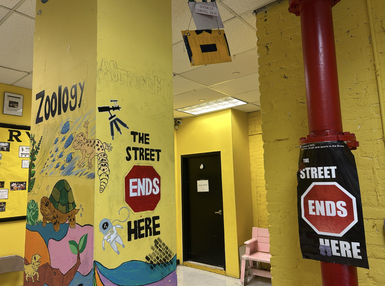 “The Street Ends Here” in the lobby of the building. (Credit: Sophie McDougall)