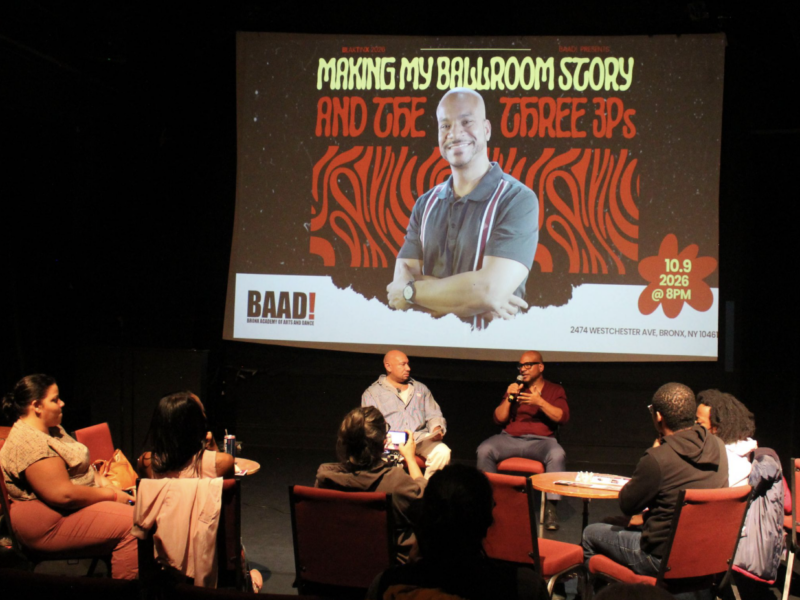 Director Felix Rodriguez in conversation with Calixto Chinchilla” Bronx Academy of Arts and Dance, Bronx, NYC Oct. 9. (Credit: Samantha Marshall)