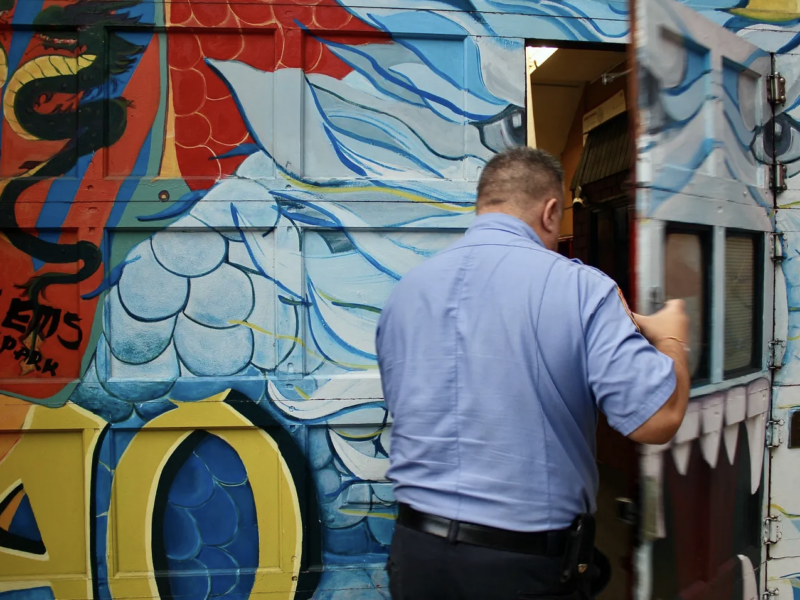Lt. Anthony Almojera outside Station 40, Sunset Park, Brooklyn. (Credit: Éilis Mathur)