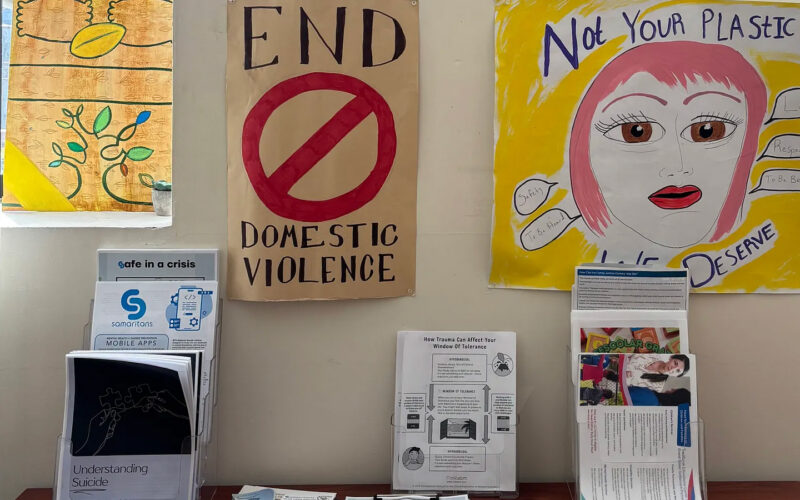 Flyers and advocacy materials at North Brooklyn Coalition’s office. (Courtesy: Leana Pardo, North Brooklyn Coalition)